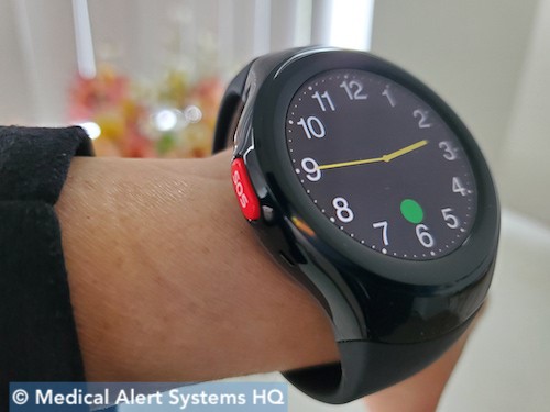 Bay Alarm Medical SOS Smartwatch worn on wrist
