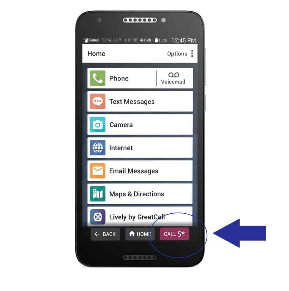 Jitterbug 5Star mobile alert button