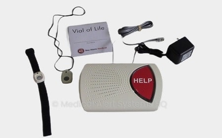 Bay Alarm Medical In-Home System with Necklace or Wristband Buttons