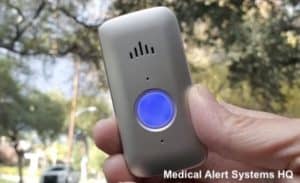 Mini Guardian medical alert button push blue light