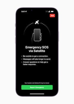 Apple Emergency SOS report emergency via Satellite